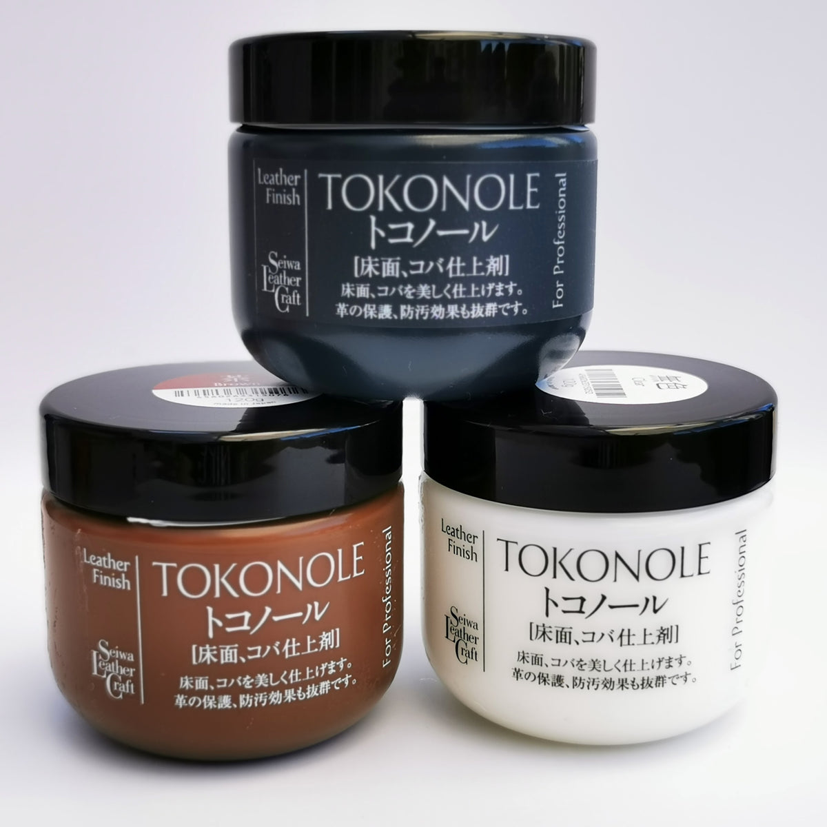 Set of 3 Seiwa Tokonole Leather Finish Burnishing Gum 500g Clear