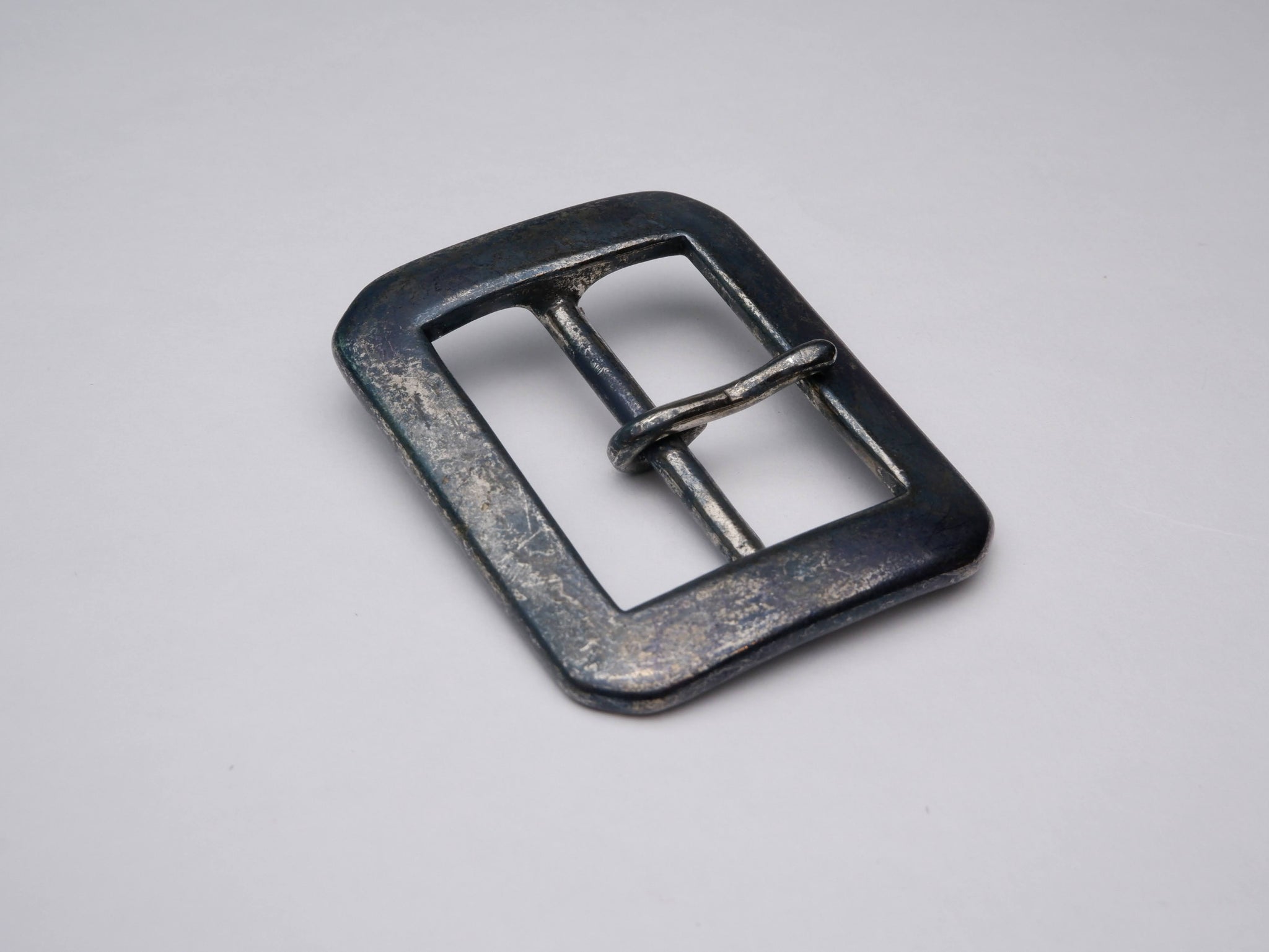 Japanese Buckle - Aged Nickel Single Prong (40mm)