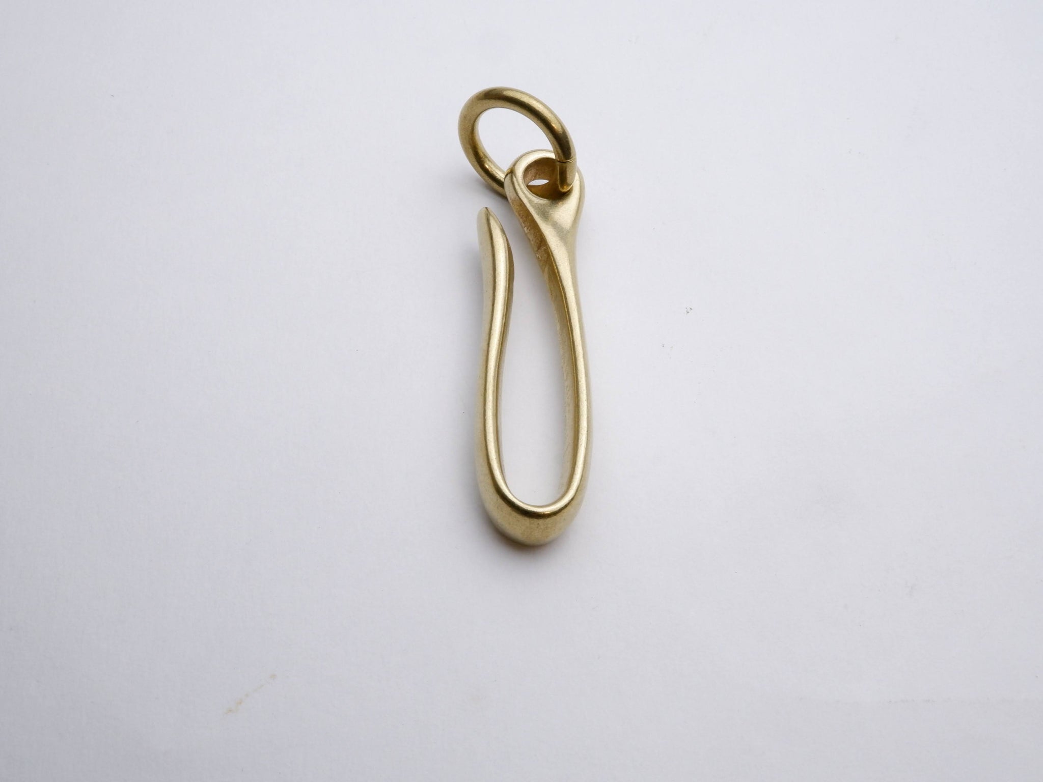 Spring Mount Loop Brass Japanese Fish Hook Keychain With Horween